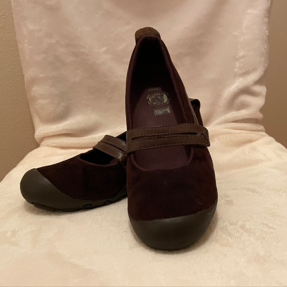 Merrell Espresso Plaza Bandeau Leather & Suede Mary Jane Size 8 EU 38.5